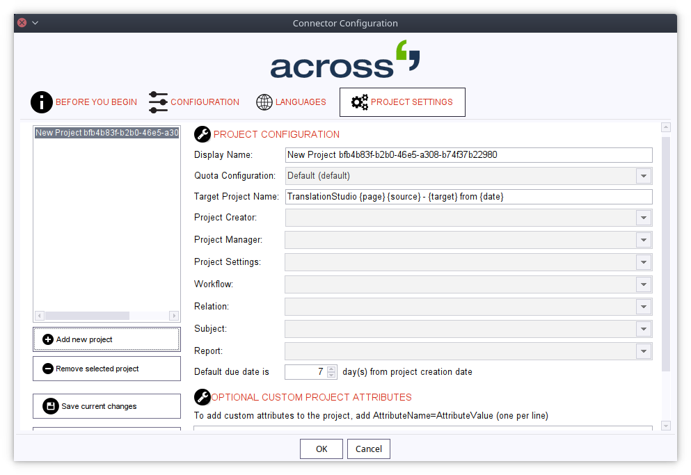 Project Settings