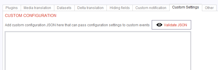 Custom settings